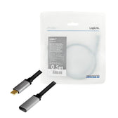 Przedłużacz USB 3.2 Gen2 LogiLink CUA0105, USB-C (M) do USB-C (F), 4K, 0,5m