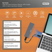Obudowa DIGITUS USB 3.1 Typ C na dysk SSD M.2 SATA 6Gbps aluminiowa, beznarzędziowa