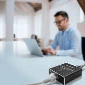 Switch niezarządzalny Qoltec mini rozdzielacz splitter 1x2 port RJ45 | 1000Mbps | USB-C | Aluminium
