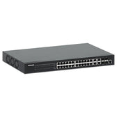 Switch zarządzalny Intellinet 24x 10/100/1000 Mbps PoE+ 370W+4x uplink Combo RJ45/SFP VLAN Rack 19"