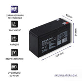 Akumulator AGM Qoltec 12V | 7Ah