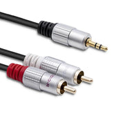 Kabel Qoltec 2xRCA / Mini Jack 3.5mm | 2m | Czarny
