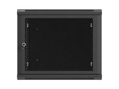 Szafa instalacyjna Rack Lanberg wisząca 19" 9U 600x600 czarna drzwi perforowane (flat pack)