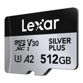 Karta pamięci Lexar microSDXC Silver Plus 512GB V30 UHS-I U3 A2 205/150MB/s
