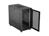 Szafa instalacyjna Rack stojąca 19" 22U 600x1200 czarna drzwi szklane LCD Lanbeg (flat pack)