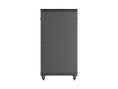 Szafa instalacyjna Rack stojąca 19" 22U 600x1200 czarna drzwi przeszklone LCD Lanbeg (flat pack)