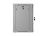 Szafa instalacyjna Rack wisząca 19" 12U 600x450 szara drzwi perforowane Lanberg (flat pack)