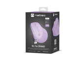 Mysz bezprzewodowa Natec Crake 2 Bluetooth 5.2 + 2.4GHz 2400DPI wertykalna pure lavender