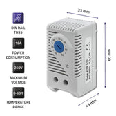 Termostat zamykający Qoltec 10A | DIN 35