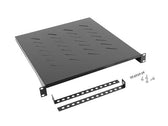 Półka do szaf 19" 800mm czarna Lanberg (1U/483x500mm udźwig do 25kg, montaż 4-punktowy)