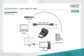 Adapter DIGITUS HDMI 2.0 HighSpeed z Ethernetem Typ HDMI A kątowy/HDMI A M/Ż czarny