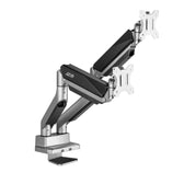 Uchwyt biurkowy na dwa monitory Ergo Office ER-446 uniwersalny, sprężyna gazowa 17"-35" 15kg, VESA 75x75 / 100x100