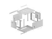 Szafa instalacyjna Rack Lanberg wisząca 19" 4U 600x450 szara drzwi metalowe (flat pack)