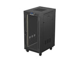 Szafa instalacyjna Rack Lanberg stojąca 19" 24U 600x800 czarna drzwi przeszklone LCD (Flat Pack) v2