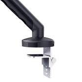 Ramię biurkowe pojedyncze DIGITUS z zaciskiem i sprężyną mechaniczną, 1x LCD max. 35" 10kg, VESA: 75x75, 100x100, Czarne