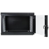 Szafa wisząca RACK 19" 6U, 400mm, Netrack ECO-Line, czarna, drzwi przeszklone
