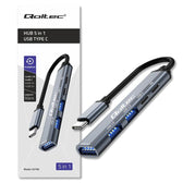 Hub Qoltec adapter USB-C 3.1 5w1 | USB-C PD | USB-C | 2x USB 2.0 | USB 3.0