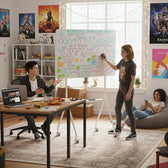 Tablica mobilna suchościeralna Ergo Office ER-306, orientacja pozioma, biała, jednostronna, z półką, wymiary tablicy 1190x790mm