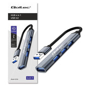 Hub Qoltec adapter USB 3.0 4w1 | USB 3.0 | 3x USB 2.0