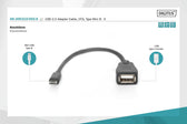 Kabel adapter USB 2.0 DIGITUS HighSpeed OTG Typ miniUSB B/USB A M/Ż czarny 0,2m