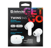 Słuchawki z mikrofonem Defender TWINS 945 bezprzewodowe Bluetooth białe