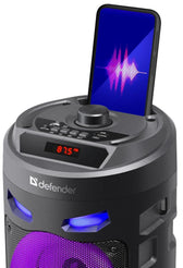 Głośnik Defender CRASHBOOM Bluetooth 16W MP3/FM/SD/USB/AUX/TWS/LED/MIC/LCD KARAOKE czarny + mikrofon + pilot