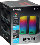 Głośniki Defender SPITFIRE 2.0 6W Bluetooth USB podświetlenie RGB MP3