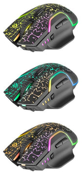 Mysz bezprzewodowa Defender ONESHOT GM-067 optyczna 3200dpi czarna RGB AKUMULATOR 7 przycisków Gaming