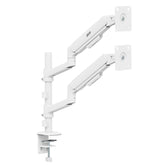 Uchwyt biurkowy na 2 monitory Ergo Office ER-692 W, sprężyna gazowa, 17"-32", 1-10kg, biały matt, max. VESA 100x100