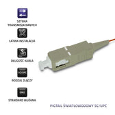 Pigtail światłowodowy Qoltec SC/UPC MM 50/125 0,9mm OM2 1m