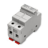 Podstawa bezpiecznikowa Qoltec + bezpiecznik DC | 2P | 1000V | 30A | 10x38 | solar