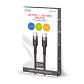 Kabel USB Typ C Savio CL-151 USB TYP C – USB TYP C 3A, QC, PD, 2m, czarny