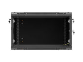 Szafa instalacyjna Rack Lanberg wisząca 19" 6U 600x600 czarna drzwi perforowane (flat pack)