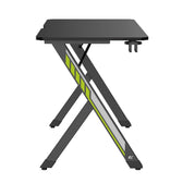 Biurko gamingowe NanoRS RS101, czarne z uchwytem na słuchawki i kubek, max. 75kg, wymiary 1200x600x750mm