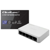 Switch niezarządzalny Qoltec przełącznik sieciowy 5 x port RJ45 | 100Mbps | Fast Ethernet | LAN