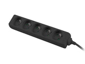 Listwa przedłużacz Lanberg 3m czarna 5x 230V PL, kabel wykonany z pełnej miedzi