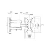 Uchwyt ścienny pojedynczy DIGITUS, 1xLCD, max. 70", max. obciążenie 30kg, uchylny