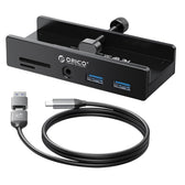 HUB USB-C Orico MH5PMM-10-BK-BP aktywny przykręcany, 2x USB-A, czytnik SD, minijack 3,5 mm, czarny