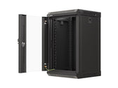 Szafa instalacyjna Rack Lanberg Wisząca 10" 9U 300x300 Drzwi Przeszklone (flat pack) Czarna