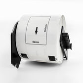 Taśma Qoltec do BROTHER DK-11202 | 62mm x 100mm | 300 etykiet | Biała / Czarny nadruk | Rolka z uchwytem