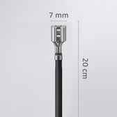 Kabel Qoltec przewód akumulatorowy wsuwka żeńska typu FASTON 250 | 20cm | Czarny
