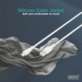 Kabel zasilający DIGITUS silikonowy USB-A - USB-C, USB 2.0 60W, 2m biały