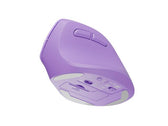 Mysz bezprzewodowa Natec Crake 2 Bluetooth 5.2 + 2.4GHz 2400DPI wertykalna pure lavender