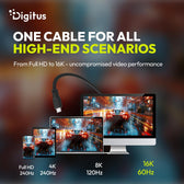 Kabel połączeniowy silikonowy DIGITUS USB-C-USB-C, USB 4 ver.2.0, 80Gbps, 8K@60Hz, PD 3.1 240W, 0,5m, czarny