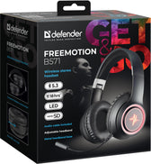 Słuchawki z mikrofonem Defender FREEMOTION B571 bezprzewodowe Bluetooth podświetlane + MP3 Player + mikrofon, czarne