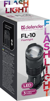 Latarka Defender FL-10, XP-E, 3 tryby, metalowa obudowa