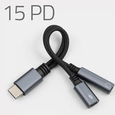Kabel adapter Qoltec 2w1 USB-C - USB-C + Jack 3.5mm, PD 15W, 0,1m
