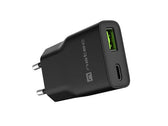 Ładowarka sieciowa, Ładowarka do laptopów Natec Ribera Gan Slim 1x USB-A + 1x USB-C 20W czarna