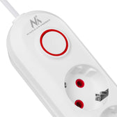 Listwa zasilająca Maclean MCE395 W, przedłużacz 5 gniazd + 3xUSB, 110-240V AC 50/60Hz, 2.1A max 2500W, 1,5m, biała