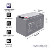 Akumulator AGM Qoltec 12V | 100Ah